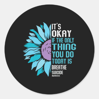 Depression Awareness Suicide Prevention 9 Classic Round Sticker