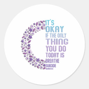 Depression Awareness Suicide Prevention Classic Round Sticker