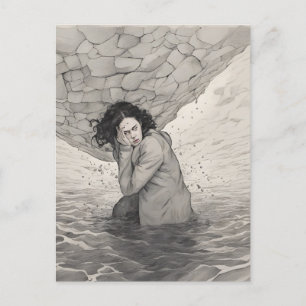Depression Black and White Postcard