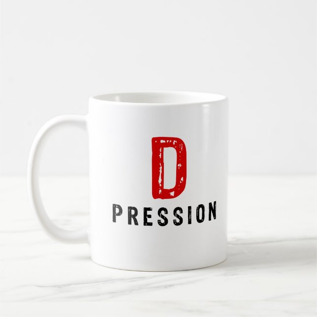 Depression, depressed design coffee mug (Left)