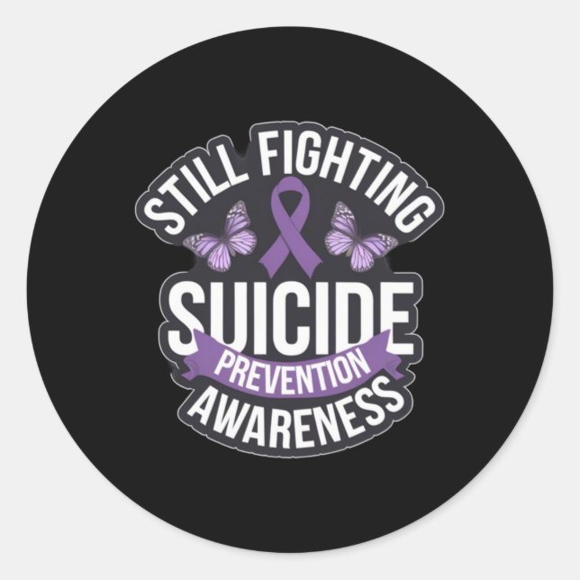 Depression Fighting Suicide Prevention Awareness S Classic Round Sticker (Front)