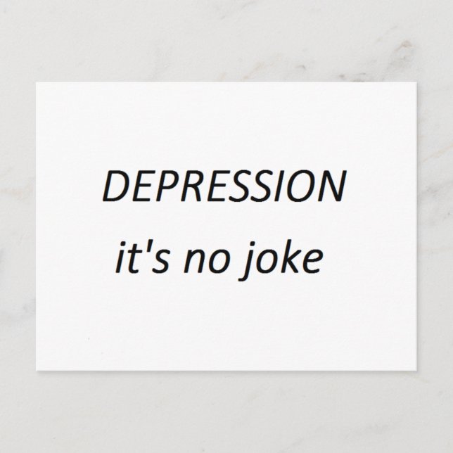 Depression it's no joke postcard (Front)