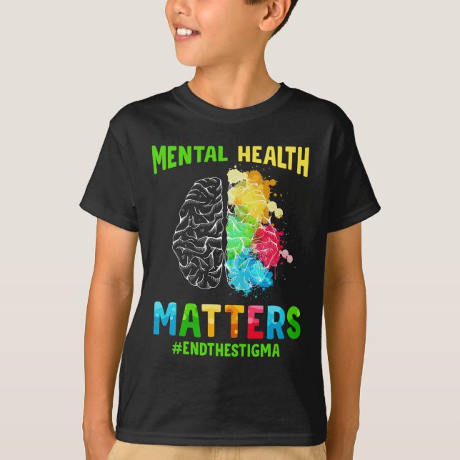 Depression Mental Health Awareness End The Stigma  T-Shirt (Front)