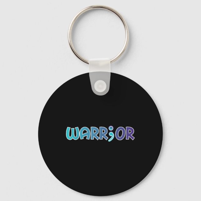 Depression Warrior Anti Suicide Anxiety Awareness  Key Ring (Front)