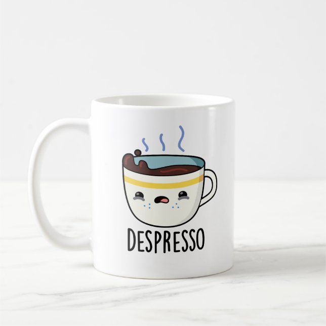 Depresso Funny Sad Espresso Coffee Pun  Mug (Left)