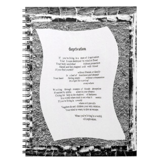 Deprivation Spiral Notebook (Front)