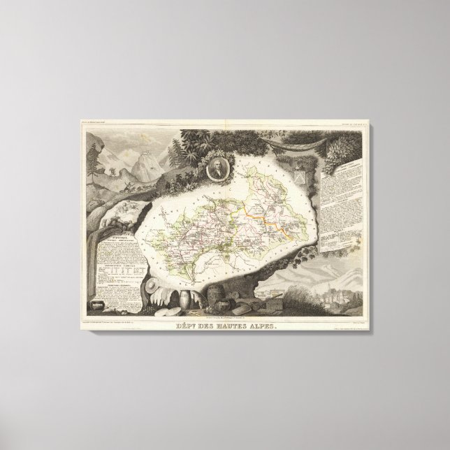 Dept De Hautes Alpes Canvas Print (Front)