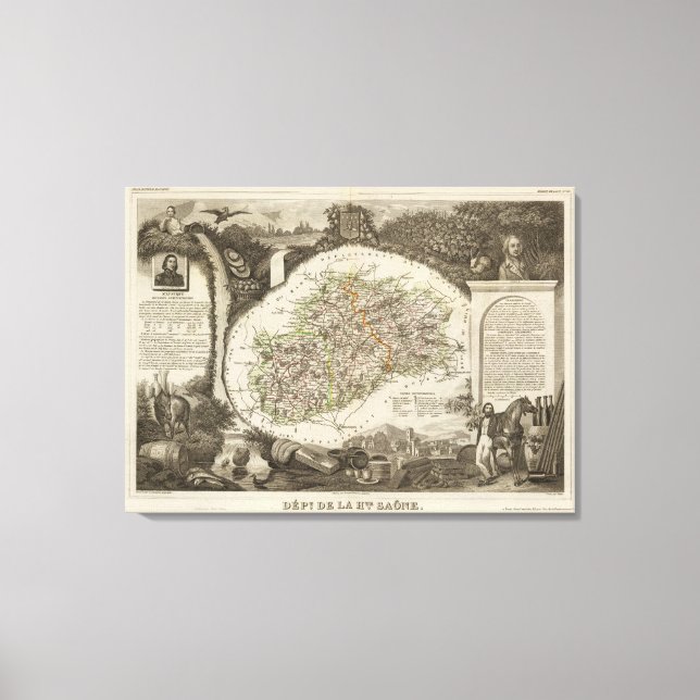 Dept. De La Hte Saone Canvas Print (Front)