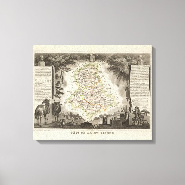 Dept. De La Hte Vienne Canvas Print (Front)