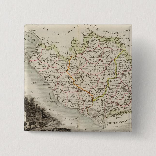 Dept. De La Vendee 15 Cm Square Badge (Front)