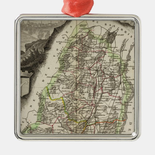 Dept. Du Haut Rhin Metal Tree Decoration (Front)