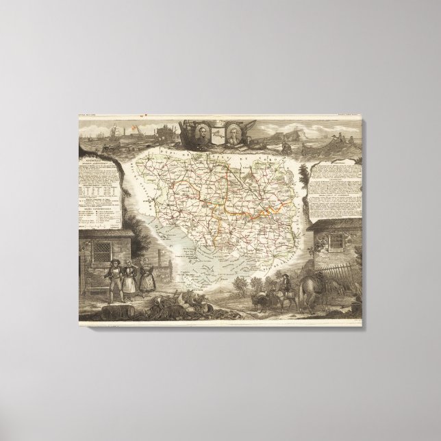 Dept. of Morbihan Canvas Print (Front)