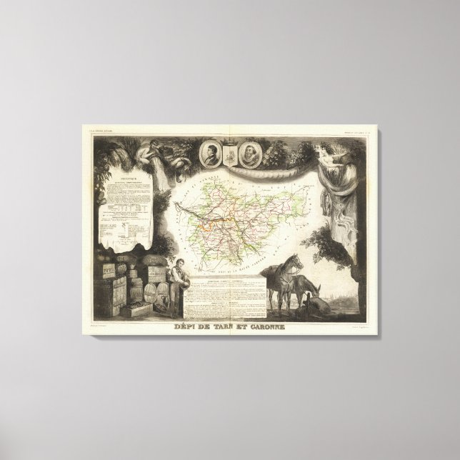 Dept Of Tarn et Garonne Canvas Print (Front)