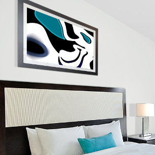 Depth Charge: Abstract Black, White & Blue Canvas Print