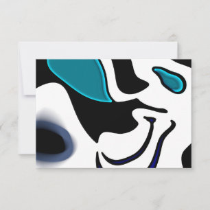Depth Charge: Abstract Black, White & Blue Card
