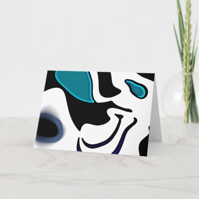 Depth Charge: Abstract Black, White & Blue Card (Front)