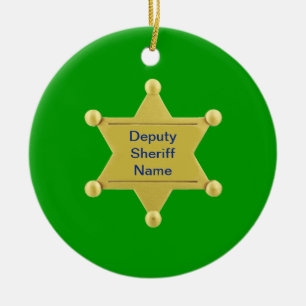 Deputy Sheriff Custom Ceramic Tree Decoration