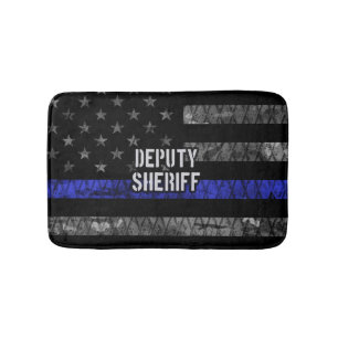 Deputy Sheriff Distressed Flag Bath Mat