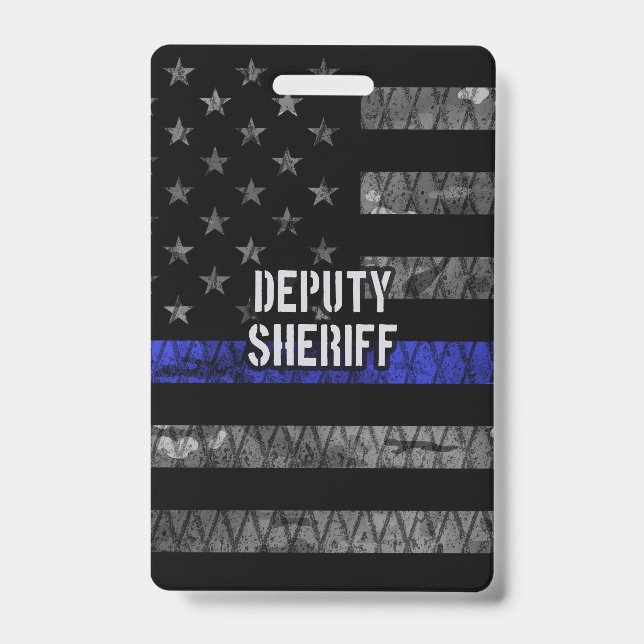 Deputy Sheriff Distressed Flag ID Badge (Front)