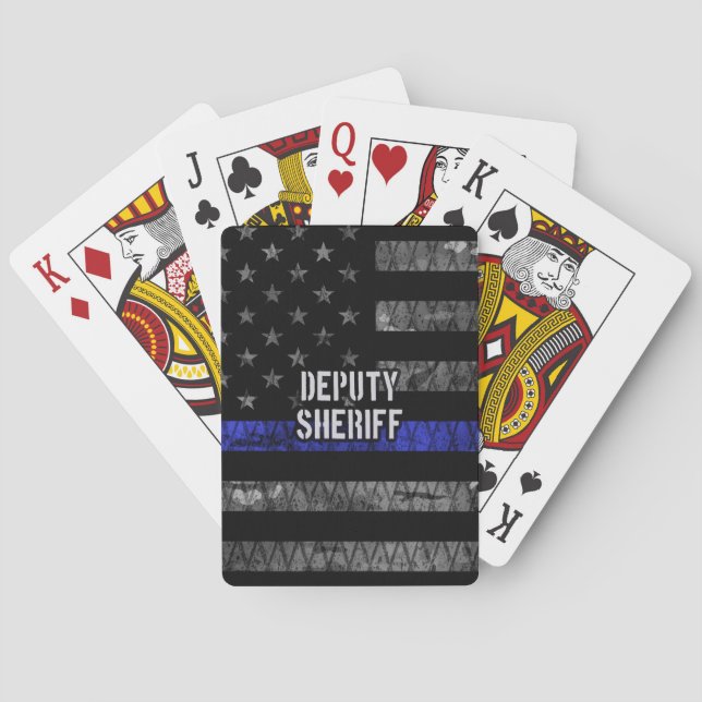 Deputy Sheriff Distressed Flag Playing Cards (Back)
