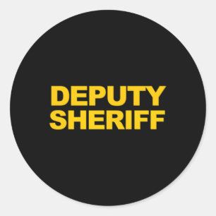 Deputy Sheriff Front Back Print Law Enforcet Classic Round Sticker