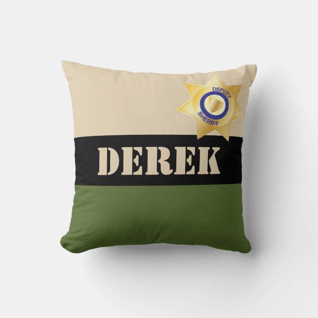 Deputy Sheriff Funny Police Retirement Cushion (Front)
