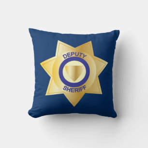 Deputy Sheriff Gold Star Badge Cushion