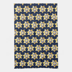 Deputy Sheriff Gold Star Badge Tea Towel