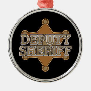 Deputy Sheriff Metal Tree Decoration