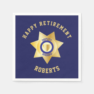 Deputy Sheriff Retirement Party Gold Star Badge Napkin