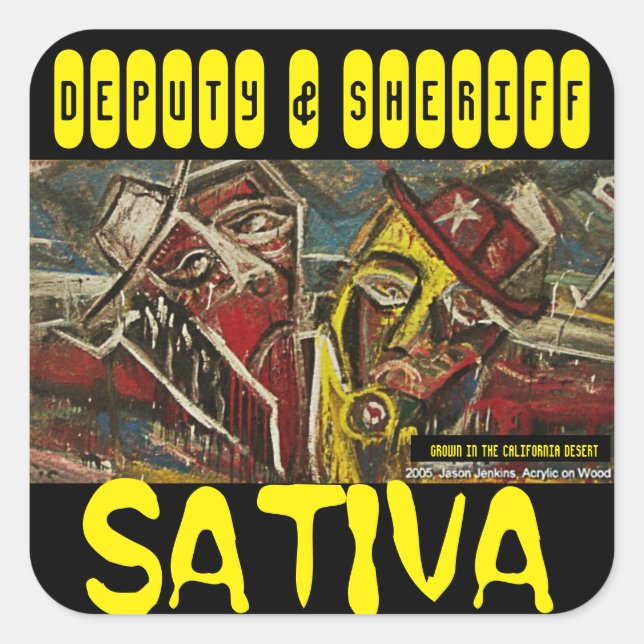 DEPUTY & SHERIFF SATIVA SQUARE STICKER (Front)