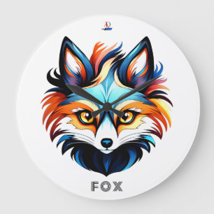 Der Bunte Fuchs - Kopf Portrait Large Clock