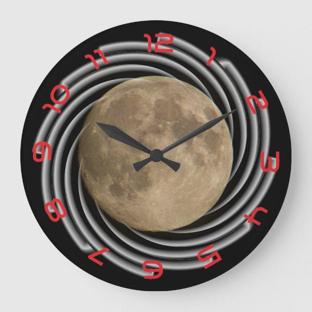 Der Mond, la lune, la luna, the moon Uhr Large Clock (Front)