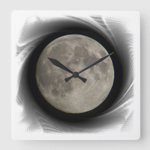 Der Mond, the Moon, the Moon Uhr Square Wall Clock