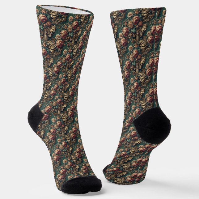 Deranged Decadence – Gothic Victorian Delirium Socks (Angled)