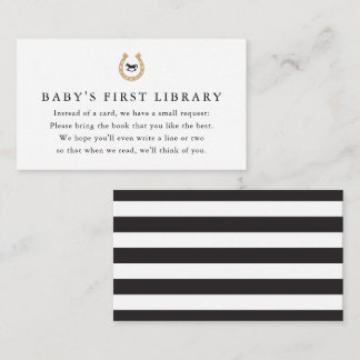 Derby Baby Shower Book Request Baby's 1st Library Enclosure Card