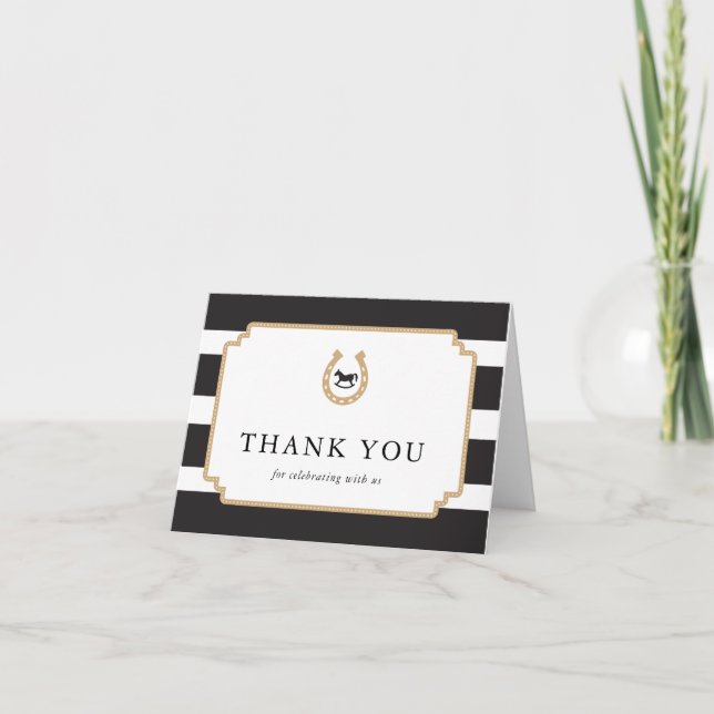 Derby Baby Shower Folded Thank You Note Cards (Front)