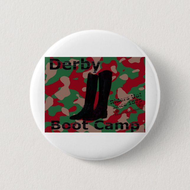 Derby boot camp! 6 cm round badge (Front)