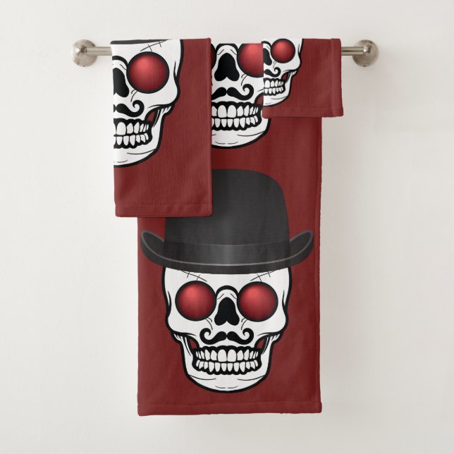 Derby Costume Skull Towel Bathroom Art Home Decor (Insitu)