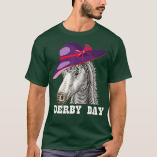 Derby day 2022 funny racing horse purple hat  T-Shirt