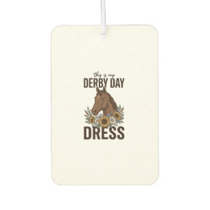 Derby Day Dress Vintage Horse Floral Shirt Design Car Air Freshener