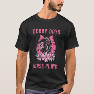 Derby Day Equestrian Riding Floral Horse Racing T-Shirt