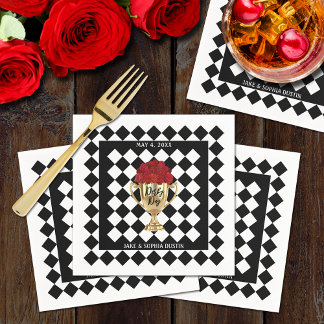 Derby Day Trophy and Roses Napkin