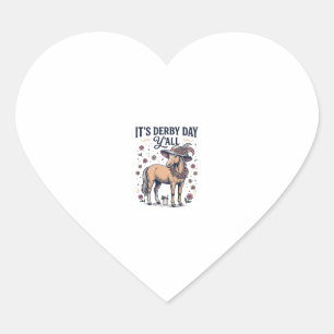 Derby Day Y’all Horse Floral Hat Heart Sticker