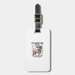 Derby Day Y’all Horse Floral Hat Luggage Tag