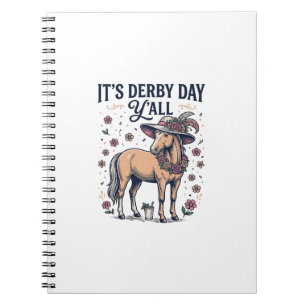Derby Day Y’all Horse Floral Hat Notebook