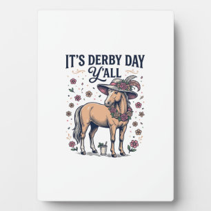 Derby Day Y’all Horse Floral Hat Plaque