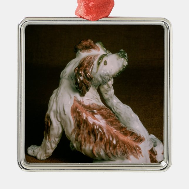 Derby figure of a King Charles spaniel Metal Tree Decoration (Front)