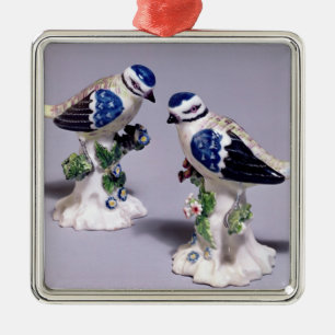 Derby figures of bluetits, c.1760 metal tree decoration
