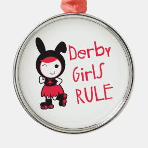 Derby Girls Rule Metal Tree Decoration